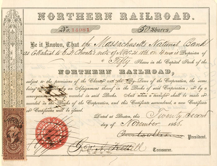 Northern Railroad - Stock Certificate